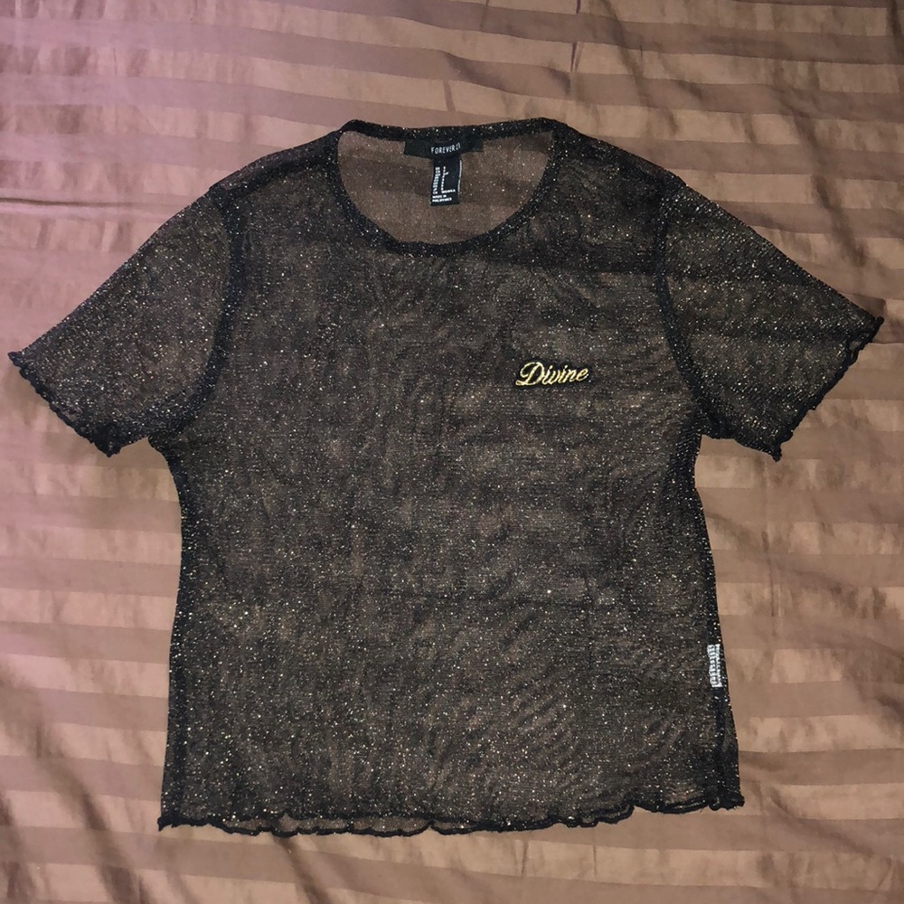 Black and gold crop top